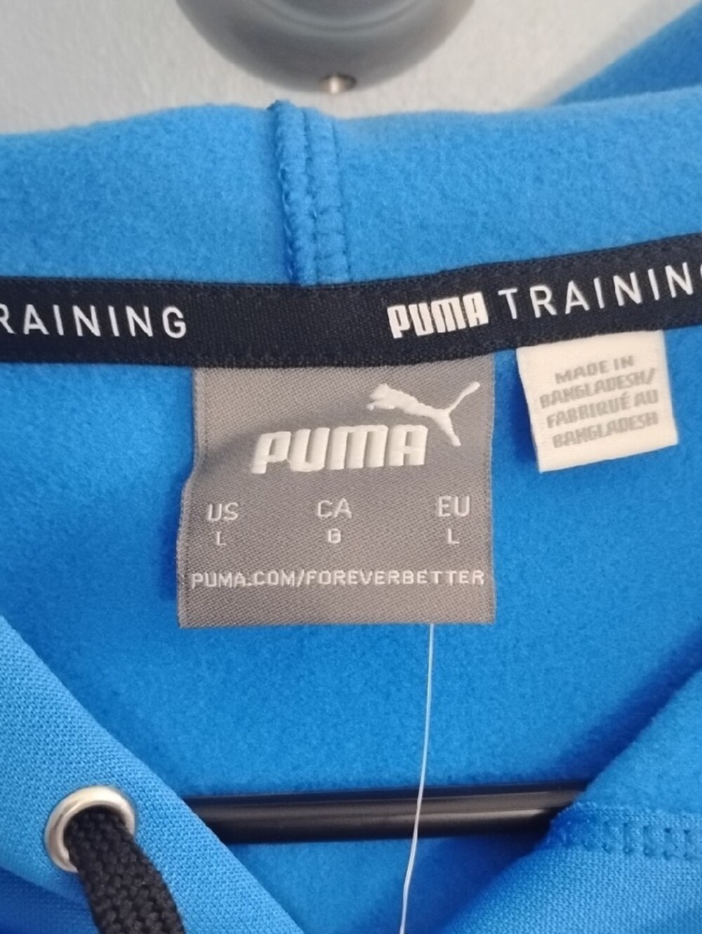 NWT Puma Women's Bright Blue Logo Hoodie Running Training Size Large - Picture 2 of 5